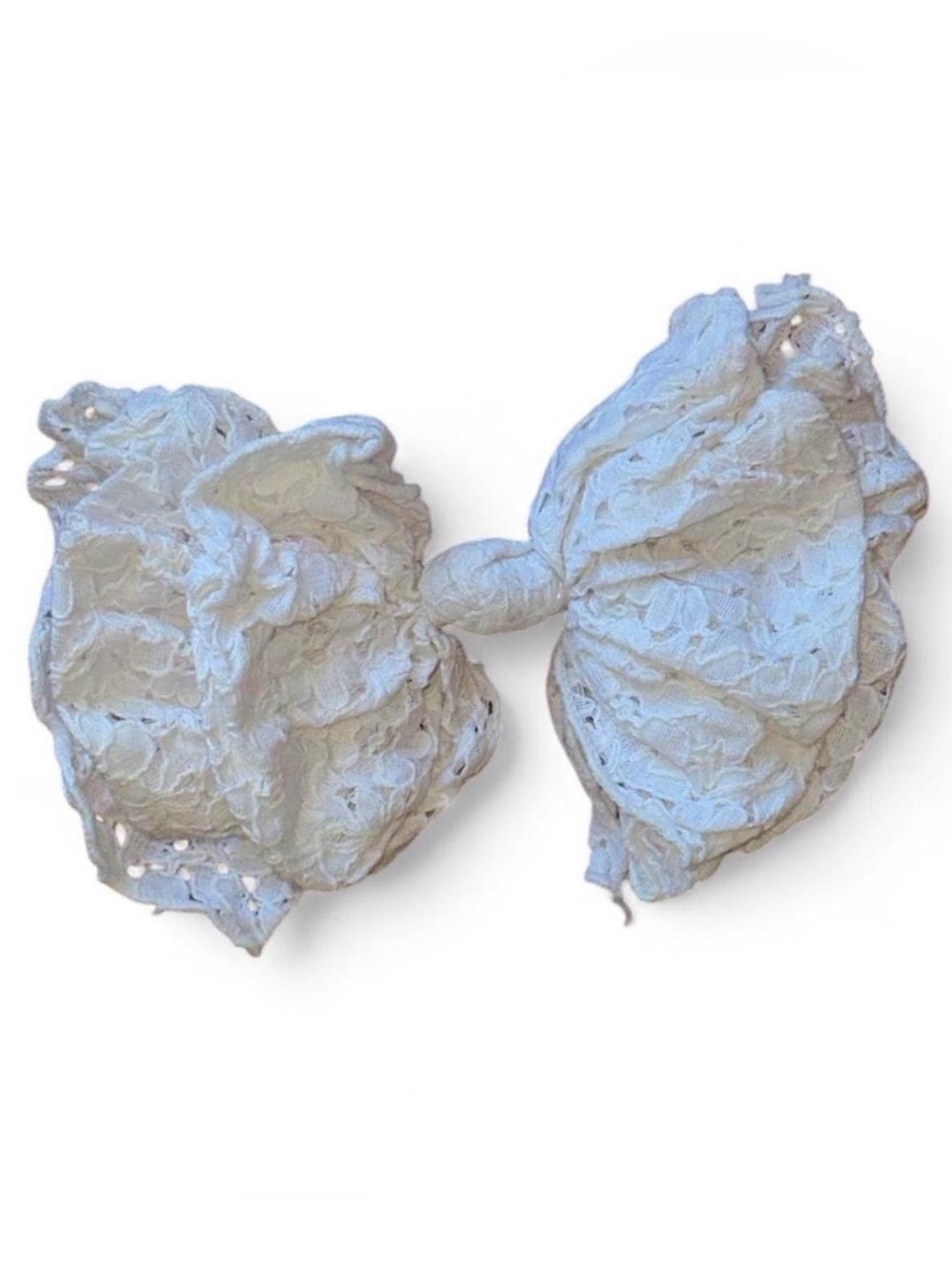 White Lace Bow Hair Clip 80s